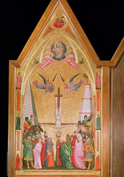 Die Kreuzigung des Heiligen Petrus, linkes Panel des Stefaneschi-Triptychons, ca. 1320 von Giotto di Bondone